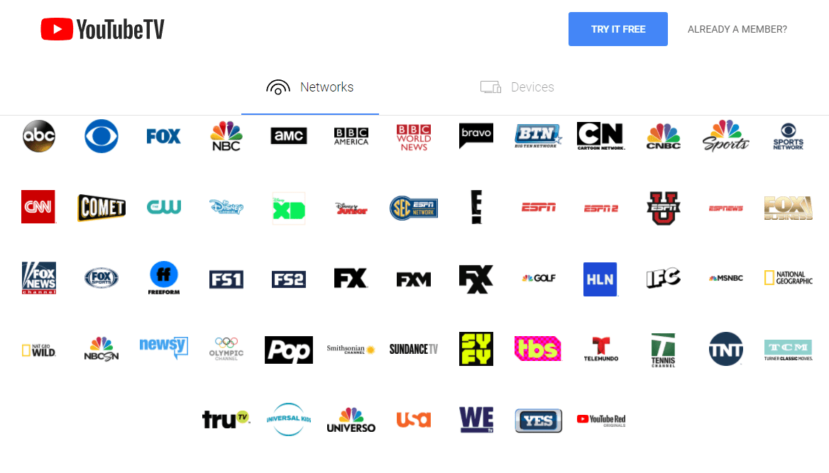 compare streaming tv services 2018 channel lists